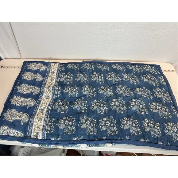 Pottery Barn Regan Handcrafted Reversible King Blue Sham (1) NWOT - Picture 1 of 5